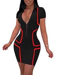 Sweetnight - Vestido corto de verano para mujer, con cremallera, para verano