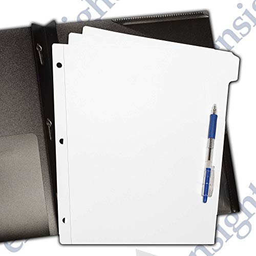 Ensight 3 Ring Binder 8 Tab Index Dividers, 96 Per Box, with Reinforced Edges Write on Plain Tabs, White Letter Size with 3 Hole Punch Section and Write on Plain Tabs,1/8 Tab Page Separator - Thumbnail 2