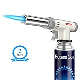 Butane Torch, Kollea Kitchen Culinary Torch Lighter - Chef Cooking Creme Brulee Blow Torch with Adjustable Flame & Reverse Use for Food, Dessert, BBQ, Baking (Butane Gas Not Included)