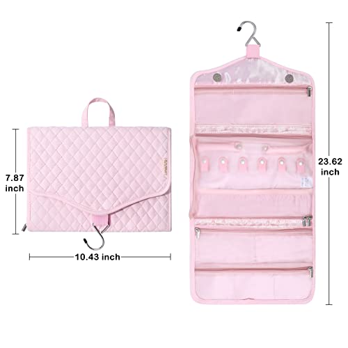 MOSISO Hanging Travel Jewelry Organizer Case, Foldable Portable Jewelry Organizer Bag with Hook
