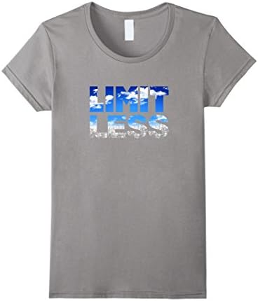 Women's Limitless: Skies the Limit Motivational Graphic T-Shirt XL Slate