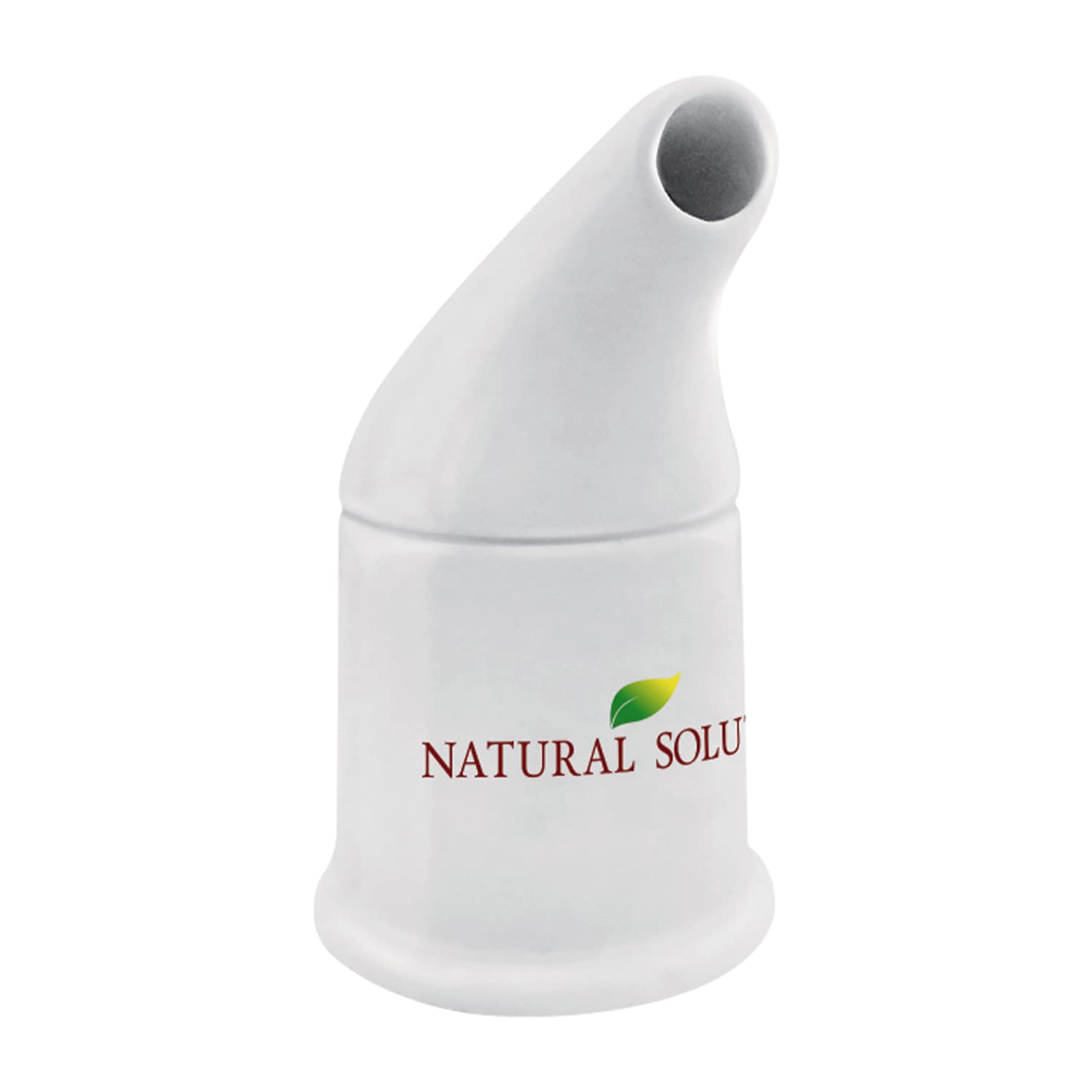 NATURAL SOLUTION Ceramic Salt Inhaler with 2 Himalayan Pink Salt Refills, Cleans The Respiratory System, Relief Breathing Congestion, Inhaler for Asthma White 1 Count