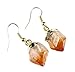 ThrowinStones Raw Citrine Earrings - Natural Chakra Stone Fashion Jewelry Earring, Yoga Crystals and Healing Stones E1189