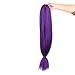 FASHION LADY Jumbo Braiding Hair 1Pcs/Lot Purple Braiding Hair Extensions 48Inch African Hair Braiding 57G/pc Synthetic Straight Crochet Braids Hairstyles(48Inch 57g/PC, Purple)