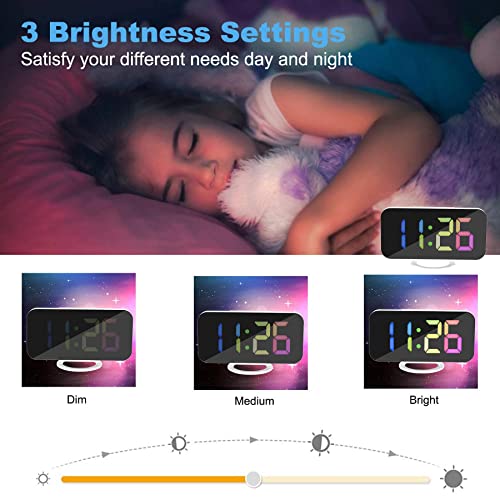 SZELAM Digital Alarm Clock,LED and Mirror Clocks Large Display,with Dual USB Charger Ports,12