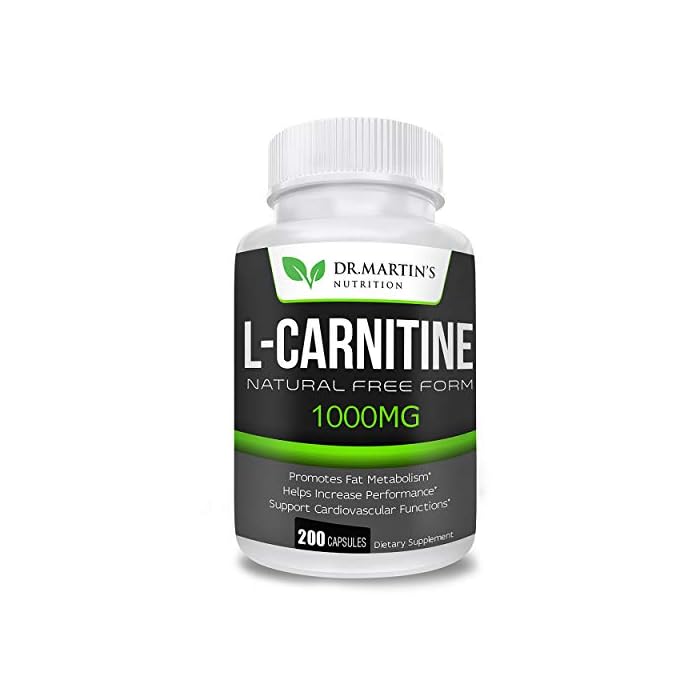 DR. MARTIN'S NUTRITION Extra Strength L-Carnitine - 200 Capsules - 1000mg Per Serving - Boost Your Metabolism and…