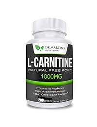 Extra Strength L-Carnitine - 200 cápsulas - 1000 mg por servir - Aumenta tu metabolismo y...