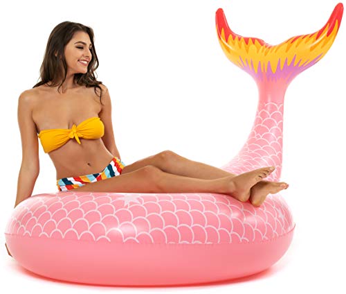 Vickea Giant Inflatable Mermaid Pool Floats for Adults (Pink)