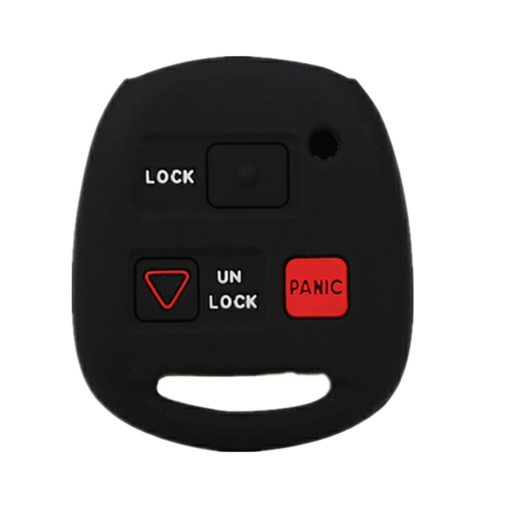 Happyit Silicone Car Key Cover Case for TOYOTA Avensis Camry Corolla 3 Button Remote Control (Black)