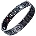 COOLSTEELANDBEYOND Modern Sleek Black Stainless Steel Mens Bracelet
