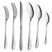 Silverware Flatware Cutlery Set, VERONES 24-Piece Stainless Steel Utensils Service for 4, Fit For Home Kitchen Hotel Restaurant Tableware Cutlery Set, Mirror Finished, Dishwasher Safe.