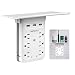Socket Outlet Shelf Surge Protector, NESSTU Multi Electrical Wall Outlet, 6 in 1 Outlets Extender with Easy-Install Removable Shelf, Outlet Plug Adapter with 3 USB (3.4A) Charging Ports