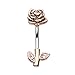 Inspiration Dezigns Belly Button Navel Ring Rose Gold Full Blossom Flower
