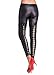 YIANNA Women's Gothic Punk Wet Look Leggings Lace up Back