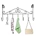 Marrywindix 7 Hook Metal Over The Door Rack Hanger, Coat Hook for Hanging Clothes, Coat, Hat, Belt (7 Hooks Black)