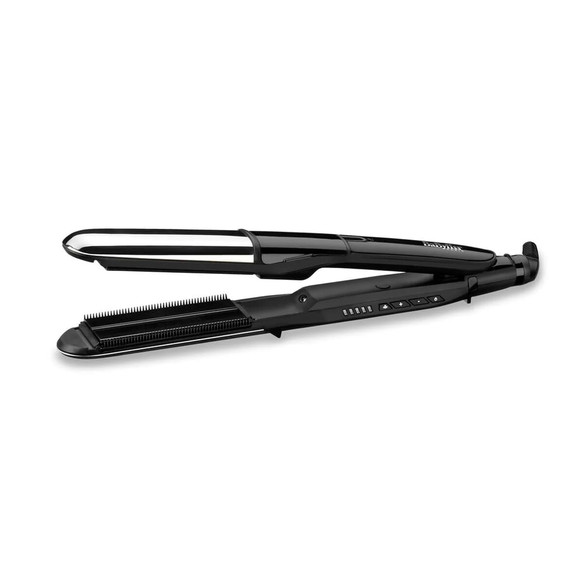 BaByliss Steam Shine Styler, 2-in-1 Steamer Straightener for Effortless Straightening or Light Curls, ST496E