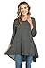Frumos Womens 3/4 Sleeve Comfy Loose Fit Long Tunic Top Charcoal 2X-Large