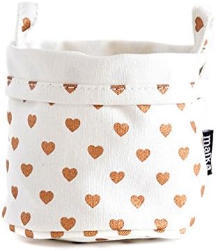 Maika Canvas Hearts Copper Bucket, Small