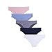 R RUXIA Women's Hipster Panties Seamless Low-rise Cheekini Panty Soft Stretch Bikini Underwear (Multi Colors,pack of 5) M