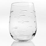 School of Fish Red Wine Tumbler Glasses Set of 4 17 Ounce