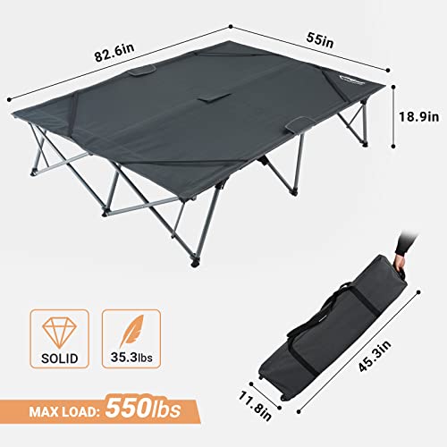 KingCamp Folding Camping Cot Adjustable Heavy Duty Outdoor Oversized