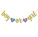 Fecedy Gold Glitter Gender Reveal Boy or Girl Banner For Baby Shower Party