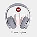 TaoTronics Active Noise Cancelling Bluetooth Headphones HiFi Stereo Wireless Over Ear Deep Bass Headset w/CVC Noise Canceling Microphone 30 Hour Playtime-Silver