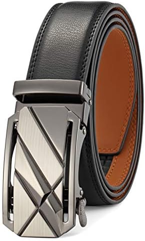 Men's Belt Ratchet Dress Belt with Automatic Buckle Brown/Black-Trim to Fit-35mm wide