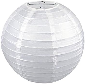 Round Paper Lanterns, KinHom 12 Inch White Hanging Coral Lamp Shades Assortment for Home Baby Shower Room Decoration Parties and Weddings (10 PACK)