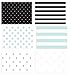 Luxye 36 Pack Blank Note Cards, All Occasion Polka Dot and Striped Designs, Greeting Card Bulk Box Set, Blue, Black and White Notecards, Blank Note Cards with Envelopes Included, 3.5 x 5 Inches