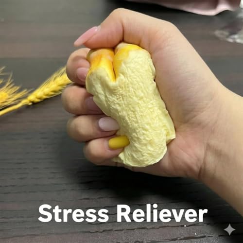 ORCHID M® Sticky Bread Slow Rising Squishy, Silky Smooth Realistic Toast Shaped Slow Rise Squishies, Round Bread Squishy Food Squishies for Adults: Stress Relief & Sensory Fidget Toy
