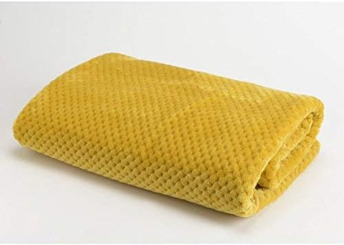 Plaid De Couleur Moutard Collection Damier 130x170 Cm Amadeus