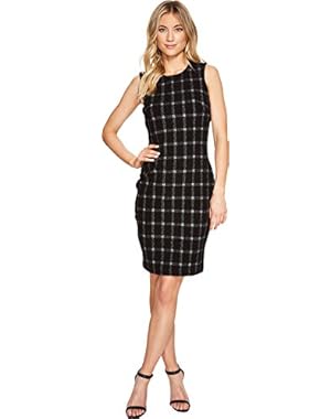 Womens Grid Pattern Sheath Dress CD7P25BC