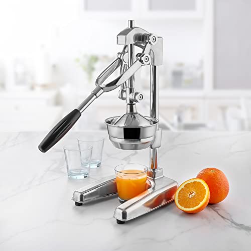 Zulay Kitchen Professional Citrus Juicer Chrome Finish Manual Citrus