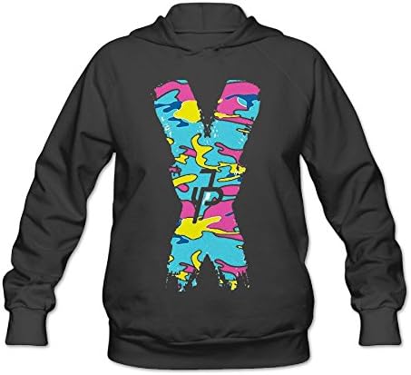 Dqiyana Jake Paul X Logo Womans Fashion Personality Casual Camouflage Hoodie Sweatshirt Black