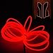TopYart Neon LED Light Glow EL Wire Battery Pack String Strip Rope Tube Car Dance Party + Controller (15ft , Red)
