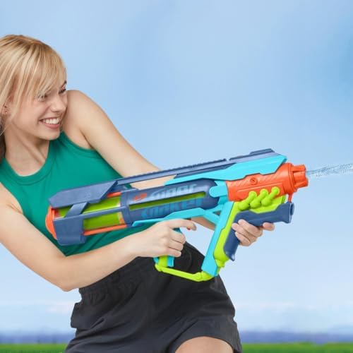 Hasbro Nerf Super Soaker Power Drench XL, Blaster Giocattolo ad Acqua, per Bambini e Bambine dagli 8 Anni in Su, Getto Regolabile, Riempimento Veloce, Blu, Arancio e Celeste