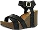 Refresh Mara-05 Womens Ankle Strap Comfort Criss Cross Platform Wedge Sandals