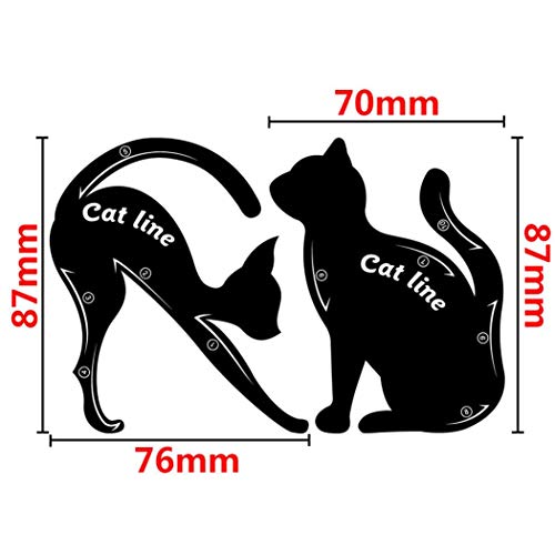 Jeeke Women Cat Line Pro Eye Makeup Tool Cat Line Stencils Multifunction Women Eye Card (Black, 2 Pcs) - Thumbnail 5