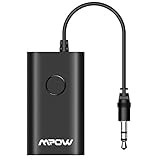 Mpow Bluetooth Transmitter, Portable Wireless Bluetooth Audio Adapter for TV, Paired with Bluetooth Headphones/Bluetooth Receivers to Listen the Sound from TV (Connected TV with 3.5mm Audio Cable)