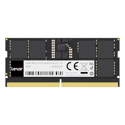 Lexar SODIMM 32GB DDR5 RAM 5600MHz, 262-Pin SODIMM Laptop-RAM, Hochleistungs Gaming DRAM SO-DIMM fuer Laptop-Speicher/All-in-One Intel NUC Mini-PC, 1,1 V, CL46-45-45-90