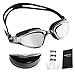 [2016 NEW UPGRADED]Shieldo Adult Fashion Comfortable Durable Design Anti Fog Mirrored Swim Goggles For Men and Women With 3 Interchangeable Nose Pieces and Protection Case