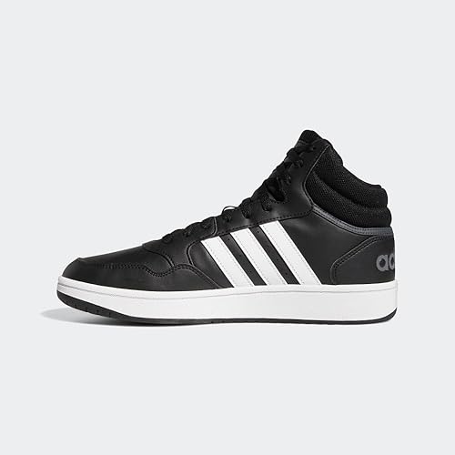 adidas Men's Hoops Mid Top Basketball Shoe, Black/White/Grey