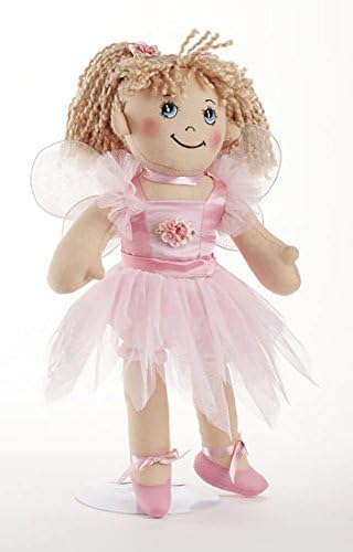 Fairy Soft Cloth Doll with Removable Clothing, Embroidered Facial Features, Blonde Yarn Hair, Pink Tutu