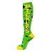 Gumball Poodle PICKLES Socks Creative, Unisex Statement Knee Sock: Green & Yellow