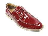 Ferro Aldo Men's 19271 Patent Leather Round Toe Oxfords, Red, 9.5
