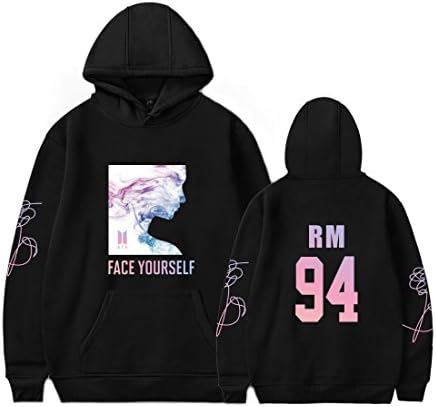igyuan BTS Face Yourself Hoodies Bangtan Boys Sweatshirt 94 Rap Monster (Black)