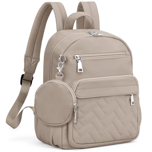 SYTRAH Mini Backpack for Women Small Back-pack Purse,Puffer Daypack Khaki