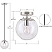 Sferra Globe Pendant Light | Brushed Nickel Pendant Lighting for Kitchen Island with LED Bulb LL-P201-BN