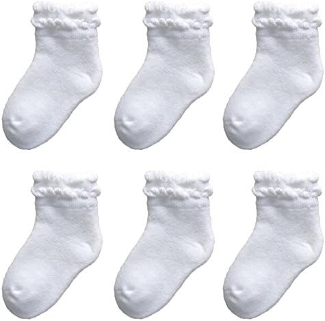 Baciuzzi Baby Socks 6-Pack (White, 0-6M)
